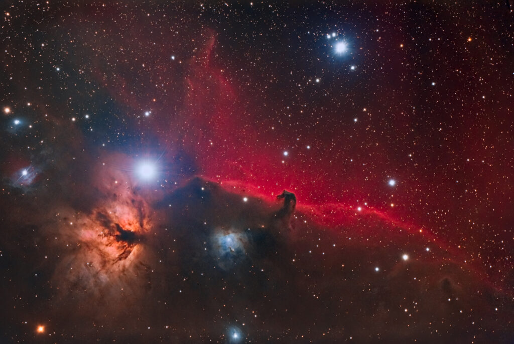 The horsehead and flame nebulas by Derek Demeter